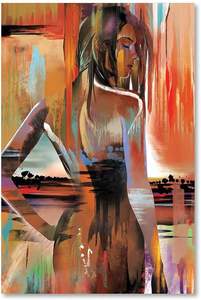 Cuadro Abstracto de Mujer Desnuda Nórdica en Óleo sobre Lienzo, Impresión Moderna para Decoración de Sala de Estar, Póster Único de Mujer Sensual - Product Image 5