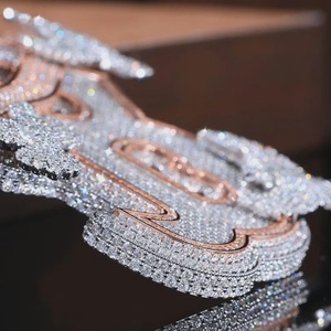 Luxury 925 Sterling Silver Moissanite Diamond Pendant <b>Iced</b> <b>Out</b> Letter Angel Wing Charm Hip Hop <b>Chain</b> Jewelry Unisex Gift Shine - Product Image 4