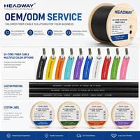 Cable de Fibra Óptica Multimodo OM4 de 24 Núcleos HEADWAY con Revestimiento de PVC para Redes en Centros de Datos y Cableado LAN