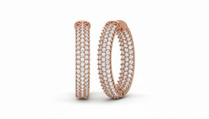 Boucles d'oreilles unisexes en argent sterling 925 avec breloque couronne à trois rangs de diamants Moissanite, design classique et éclat brillant - Product Image 4