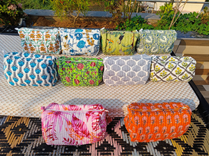 Eco-friendly <b>Large</b> Toiletry Pouch Wholesale <b>Makeup</b> Organizer Cotton Quilted Cosmetic Case Multicompartment <b>Makeup</b> <b>Bag</b> Travel <b>Bag</b> - Product Image 4