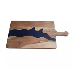 Planche à découper rectangulaire en bois d'acacia et résine, fabriquée à la main par Casa Hub Designer, épaisseur 1,5 cm, passe au lave-vaisselle, planche à découper de qualité supérieure pour la cuisine - Product Image 5