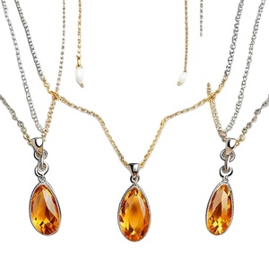 925 Sterling Silver Pendant Necklace Gemstone Prong Setting Diamond Wholesale Fine For Women - Product Image 1