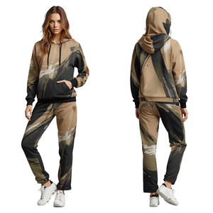 Conjunto Deportivo Informal Unisex con Capucha y Cremallera, Estampado a Cuadros, Sublimado, Ligero, de Caustic International - Product Image 1