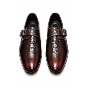 รองเท้าหนังแท้ทำมือทรงหัวแหลมแบบ Monk Strap ป้องกันการเจาะทะลุ กันลื่น พร้อมหัวเข็มขัดคู่ เหมาะสำหรับใส่ทำงานหรือในโอกาสทางการ - Product Image 2