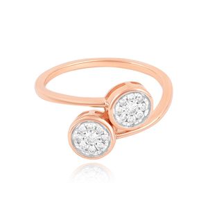 SUTARIYA BROTHERS Wholesale 14K Rose <b>Gold</b> Lab Grown Diamond Toi Et Moi <b>Ring</b> Bezel <b>Set</b> Cluster Bypass Band Wedding Fashion - Product Image 2