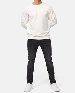 Pantalones Vaqueros de Algodón Puro para Hombre al por Mayor, Hechos a Medida, con Bonitos Bolsillos Laterales, Serigrafía, Estilo Urbano, para Fiestas, Color Sólido, Precio Económico - Product Image 1