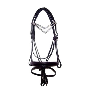 Bridon de luxe pour chevaux en cuir de qualité supérieure, design anatomique, grossiste et fabricant indien de produits équestres haut de gamme - Product Image 3