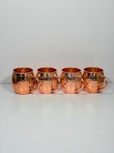 Juego de tazas de cobre para bebidas de atardecer en la isla, acabado martillado, tazas de metal duraderas, reutilizables, tazas de servir de primera calidad - Product Image 1