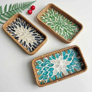 Bandeja de Bambú con Incrustaciones de Nácar, Decoración Ecológica para Interiores, Ideal para Acción de Gracias - Product Image 4