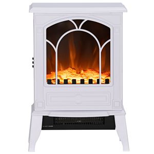 Caminetto Elettrico Realistico Autoportante con Protezione dal Surriscaldamento 750W/1500W, Display LED Bianco, Facile Installazione - Product Image 1