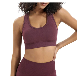 Conjunto de Yoga para Mujer de Alta Calidad, Sin Costuras, Sólido, Ecológico, Transpirable, de Spandex/Nylon, 2 Piezas, Superventas - Product Image 2