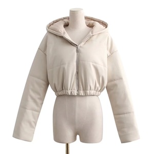 Ladies Thickened Puffer Down <b>Jacket</b> Casual Coat with Hooded Collar Breathable Polyester Lining Short Length for Winter - Product Image 1