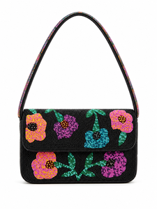 Th Creation Luxury Handmade High Quality Black Geometric Glass Beaded Shoulder Bag Women Designer Fashion Handbag Daily Use - Product Image 1