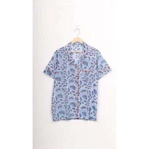 Pyjama décontracté 2 pièces pour femme en satin 100 % coton, motif floral, respirant, taille élastique douce, boutonné, collection automne 2026 – Vente chaude ODM - Product Image 1