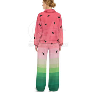 Conjunto Deportivo de Dos Piezas para Mujer, Estampado Completo, Algodón/Poliéster, Ropa Casual 2026, Personalizable - Product Image 4