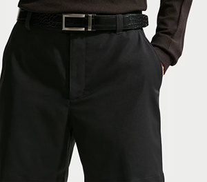 Pantalones Cortos Formales Negros para Hombre con Bolsillos, Cintura Media, Cierre de Cremallera, Tela Antiarrugas - Product Image 1