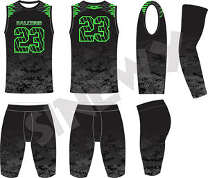 Tenues de football personnalisées imprimées par sublimation, respirantes, 100% polyester, séchage rapide, antibactériennes, sans manches, col en V - Product Image 6