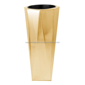 Wholesale Price Brass Flower Vases <b>Ceramic</b> Golden Electroplated Large <b>Ceramic</b> Nordic Decorative Vase Interior Modern Vase <b>Pots</b> - Product Image 2