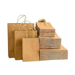 Bolsa de Papel Kraft de Fondo Cuadrado con Asa, Hecha en India, de Alta Calidad, Tamaño Personalizado, Multicolor, Apta para Alimentos - Product Image 1