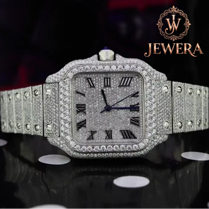 Hip Hop Iced Out Moissanite Diamond Stainless Steel Analog Glass Watch with Premium Craftsmanship for Men's Fashion Gift Giving - Product Image 2