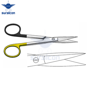 Ciseaux Converse 13,5 cm / 5-1/4 pouces, bords extérieurs droits, semi-affûtés, une lame dentelée, Super Cut TC, chirurgical médical - Product Image 2