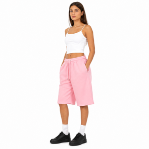 Shorts Largos de Alta Calidad para Mujer, Bermudas a la Moda, Color Sólido, Estilo Estético, Shorts Deportivos Holgados para Mujer - Product Image 5