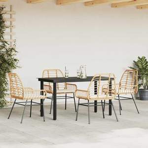 Set da Pranzo da Giardino in Marrone, Nero e Bianco Crema - Product Image 3