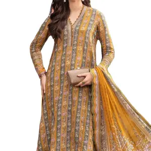 Pakistan moda desi kıyafetler için kadınlar basit dijital düz elbiseler olaylar için mükemmel