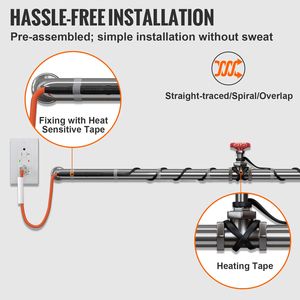 Cavo Riscaldante per Tubi da 40 Piedi (5W/FT) per Protezione dal Congelamento - Cavo Autoriscaldante per Tubazioni - Product Image 6