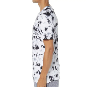 <b>Men's</b> <b>Tie</b>-Dye Short Sleeve T-Shirt O-Neck Knitted Casual Regular Fit White <b>Black</b> Pattern Print - Product Image 4