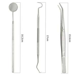 Dental Examination Set With Mirror Explorer <b>Probe</b> Stainless Steel Dental Examination Instrument Set 3 PCS Made By Grip Surgical - Product Image 3