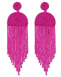 Boucles d'oreilles pendantes en perles de rocaille faites à la main bohème vintage pour femmes nouvelle collection avec boucles d'oreilles pendantes - Product Image 5