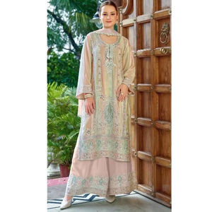 Nouvelle collection de vêtements pour femmes de grandes marques, tissage jacquard en soie, semi-cousu, vêtements de soirée, vêtements de mariage, salwar traditionnel - Product Image 2