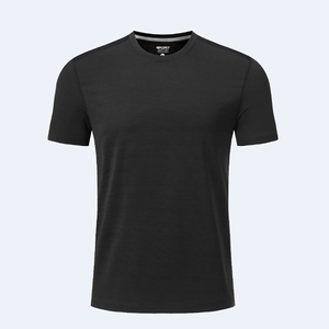 100% <b>Polyester</b> <b>T</b>-<b>Shirt</b> Custom Printed Quick Drying Fitness Training Breathable Workout <b>T</b>-<b>Shirt</b> Men's Round Neck Solid Color - Product Image 4