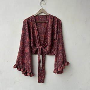 Women <b>Silk</b> <b>Top</b> Vintage Style Retro Bell Sleeve Women <b>Crop</b> <b>Top</b> Vacation Wear Tank <b>Top</b> - Product Image 1