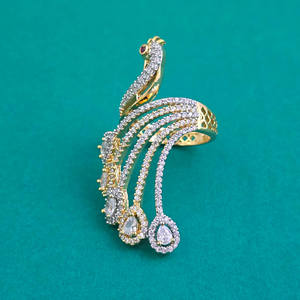 Latest Online Export Quality Classic Cluster <b>Rings</b> Two Tone Plated Brass Zircon Claw Setting <b>Finger</b> <b>Ring</b> 444722 - Product Image 5