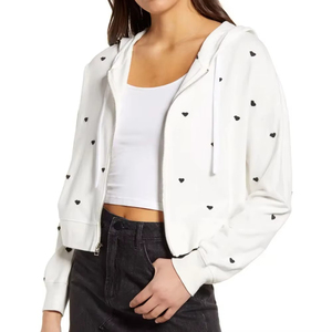 Sudadera Corta con Capucha para Mujer, Ligera, Lisa, 100% Algodón, Resistente al Viento, Ecológica, Personalizable, Informal, de Invierno, en Oferta, Precio Bajo - Product Image 4