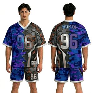 Ensembles de maillots de supporter par sublimation, anti-rétrécissement, avec conception linéaire structurée, pour uniformes professionnels, avec conception Blueprint - Product Image 2