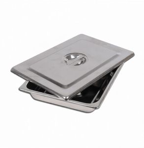ถาดสแตนเลสทรงสี่เหลี่ยมผืนผ้าแบบใช้ซ้ำได้สำหรับเครื่องมือทางการแพทย์และทันตกรรม - Product Image 1