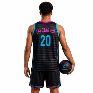 Maillot de basket personnalisé pour homme – Haut en mesh tendance, séchage rapide, polyester, sublimation, col en V, très demandé, best-seller - Product Image 2