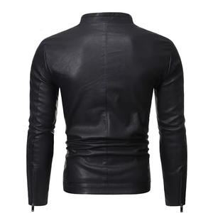 OEM Wholesale Custom Design <b>Biker</b> <b>Jacket</b> Men's Fashion Casual Wear Sheep Skin <b>Biker</b> Riding Genuine Real PU <b>Jackets</b> - Product Image 2