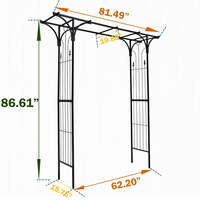 Arche de jardin en métal noir, pergola et gazebo pour plantes grimpantes, événements de mariage et fêtes