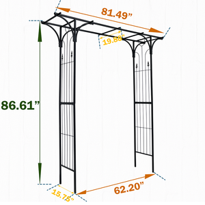 Arco da Giardino in Metallo Nero, Pergola per Piante Rampicanti, Gazebo per Matrimoni ed Eventi, Pergola e Padiglione - Product Image 5