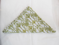 Serviette en coton lin de qualité supérieure faite à la main Design floral vert imprimé pour table à manger cuisine à domicile et occasions spéciales
