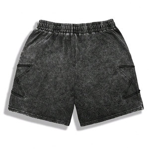 Pantalones Cortos de Algodón con Efecto Ácido TELLUS APPAREL, de Venta Caliente a Precio de Fábrica, con Cordón Ajustable, Cintura Elástica, Casuales, de Secado Rápido, Premium para Hombre - Product Image 5
