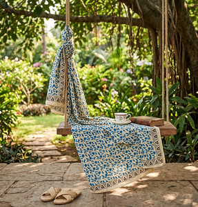 Paréos et foulards en coton imprimé à la main style bohème, légers, pour l'été, la plage, ethniques, vente en gros - Product Image 1