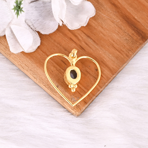 Pendentif en laiton avec pierre précieuse naturelle en labradorite en forme de cœur, cadeau classique pour femme - Product Image 5
