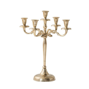 Heavy Duty Aluminum <b>Candelabra</b> Nickel Plated Pillar Candle Holder Metal Candlestick <b>Candelabra</b> Centerpiece Christmas Home Decor - Product Image 5