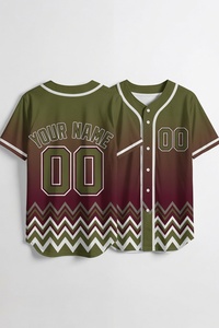 Maillot de baseball personnalisé à dégradé blanc-gris-rouge, motif chevron, nom et numéro personnalisés, uniforme d'équipe entièrement boutonné, vente en gros - Product Image 4